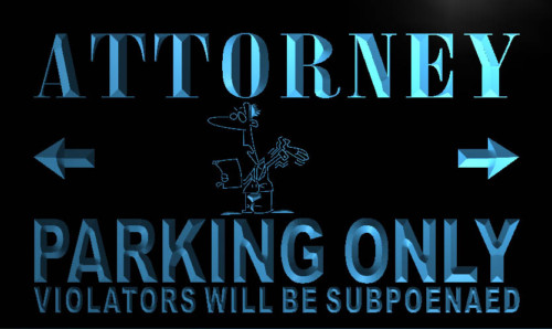 Attorney Parking Only Neon Light Sign